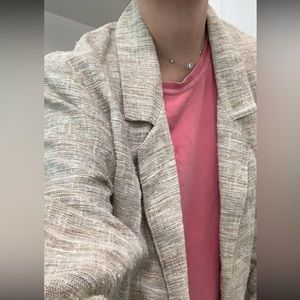 Light weight cream/ mixed color sweater/ cardigan size M/L